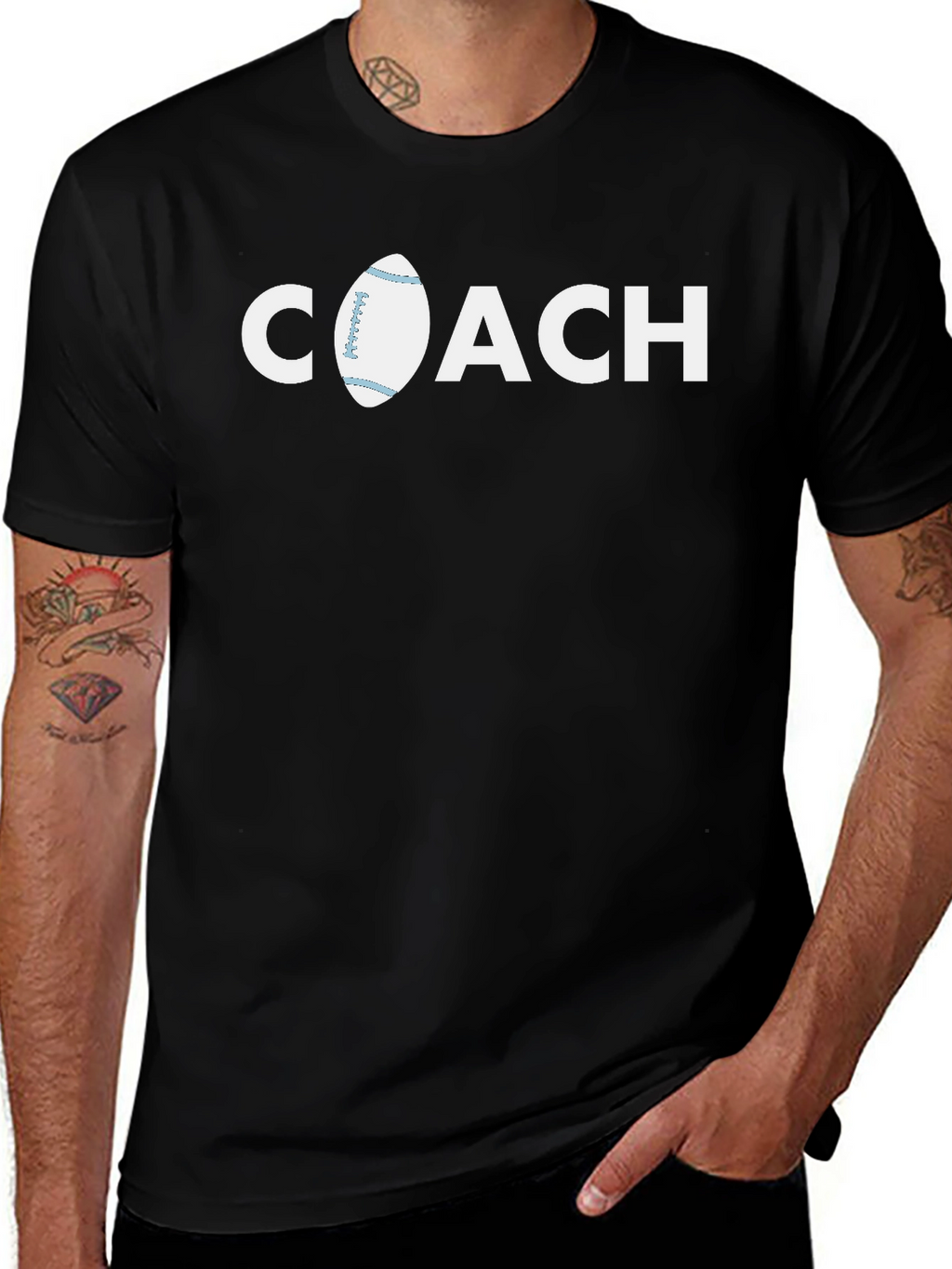 Coach Football Graphic Tee - Black T-Shirt