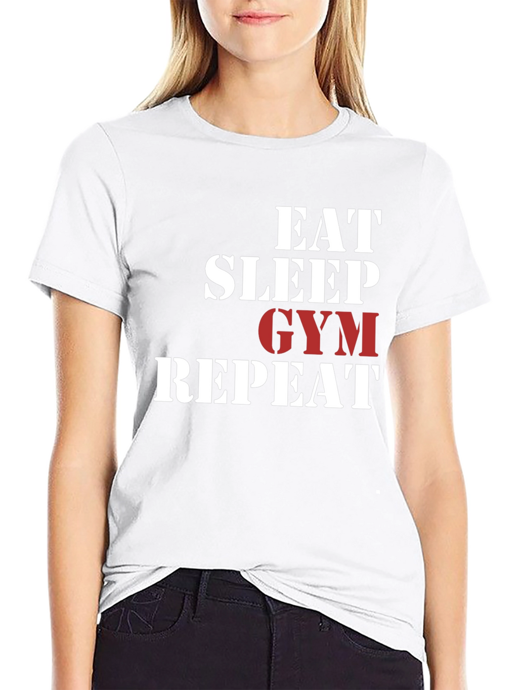 Eat Sleep Gym Repeat Graphic T-Shirt