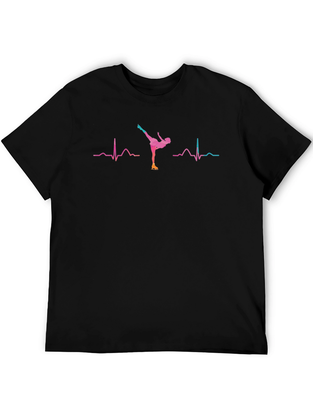 Ice Skating Heartbeat T-Shirt - Black