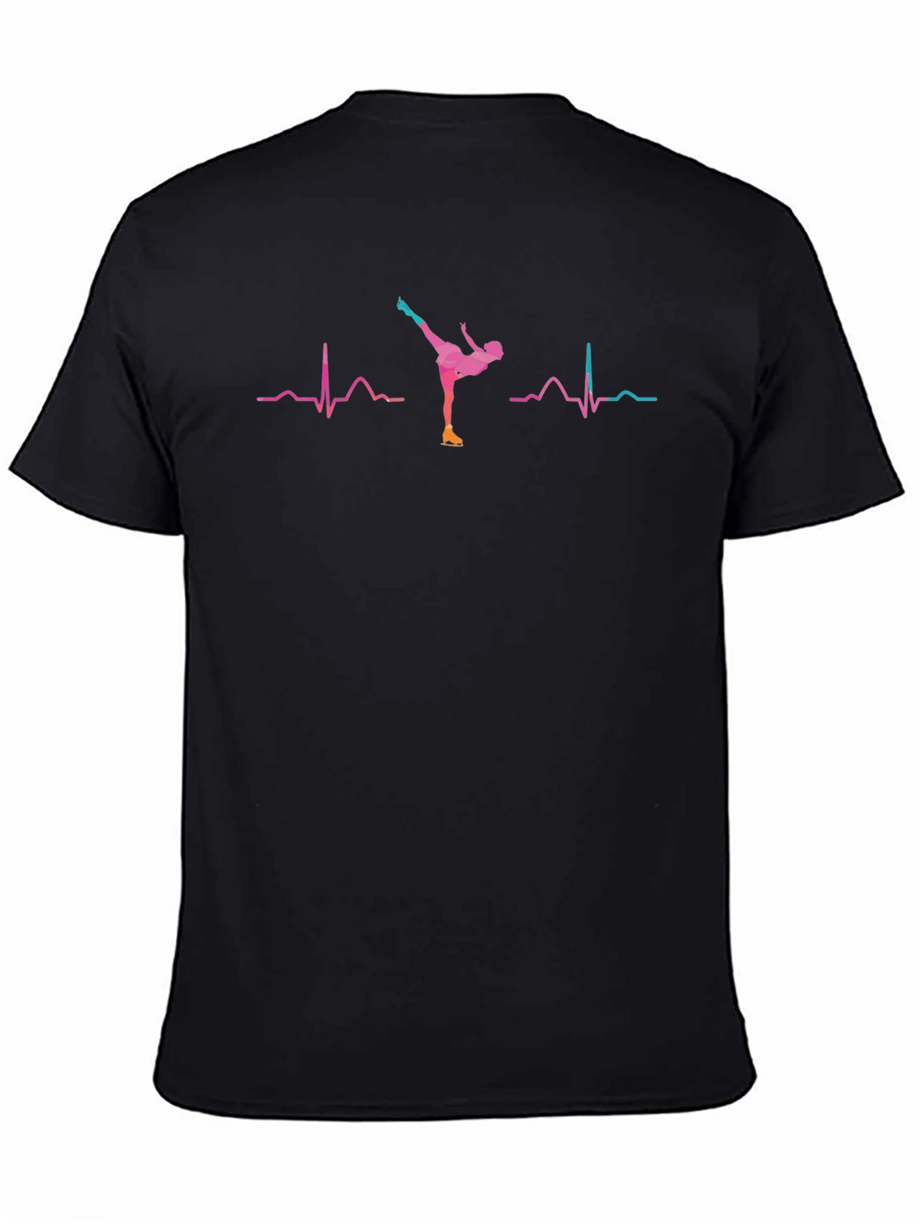 Ice Skating Heartbeat T-Shirt - Black