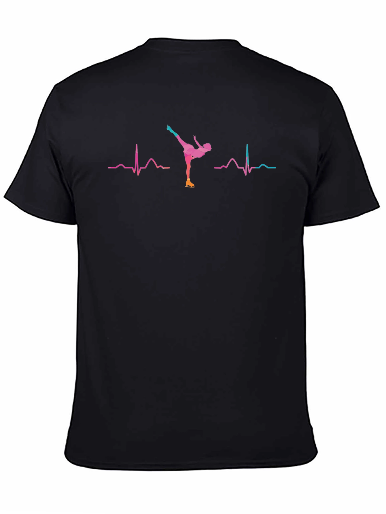 Ice Skating Heartbeat T-Shirt - Black