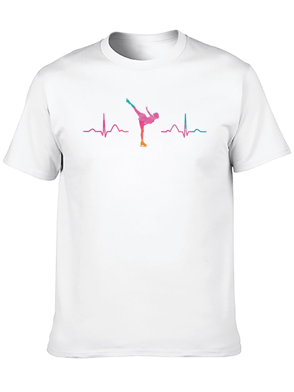 Ice Skating Heartbeat T-Shirt - Black