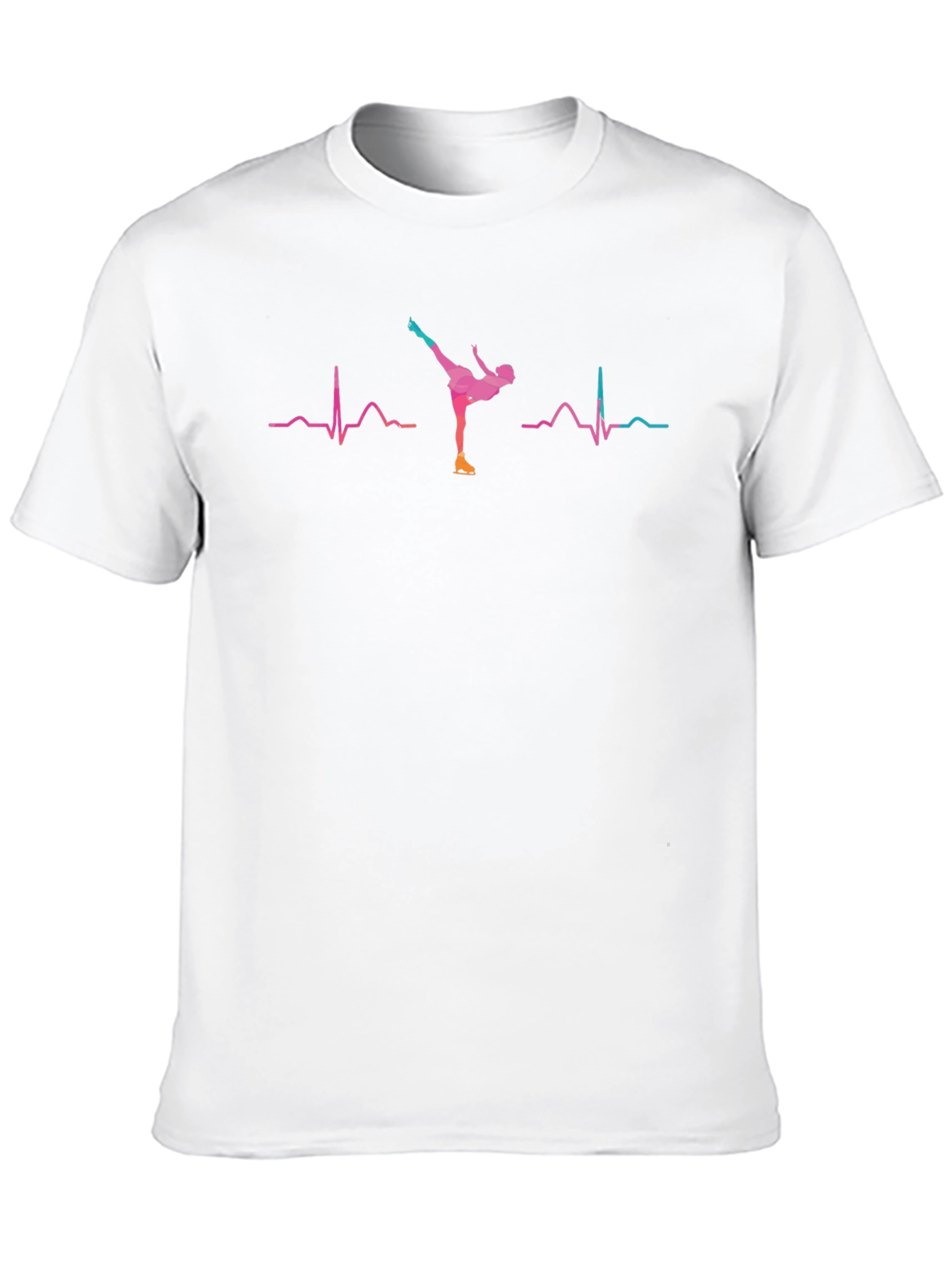 Ice Skating Heartbeat T-Shirt - Black