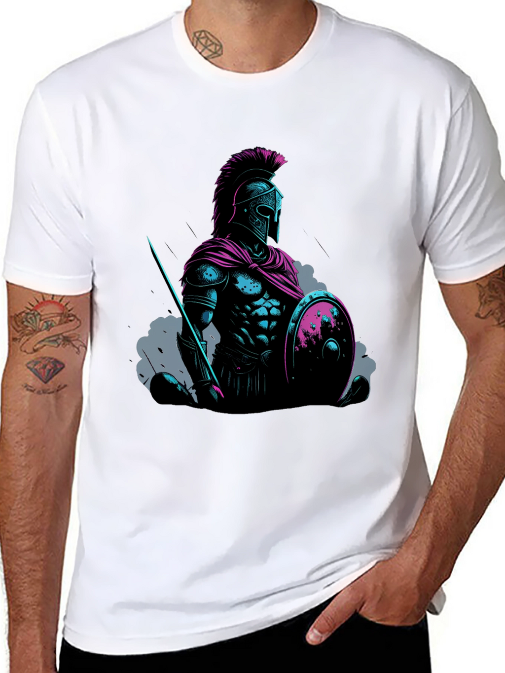 Spartan Warrior Graphic Tee - Black