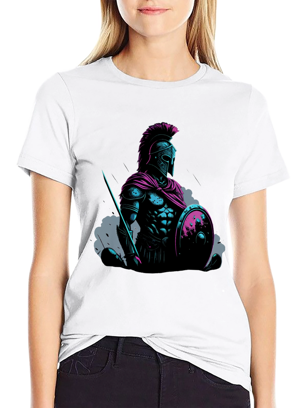 Spartan Warrior Graphic Tee - Black