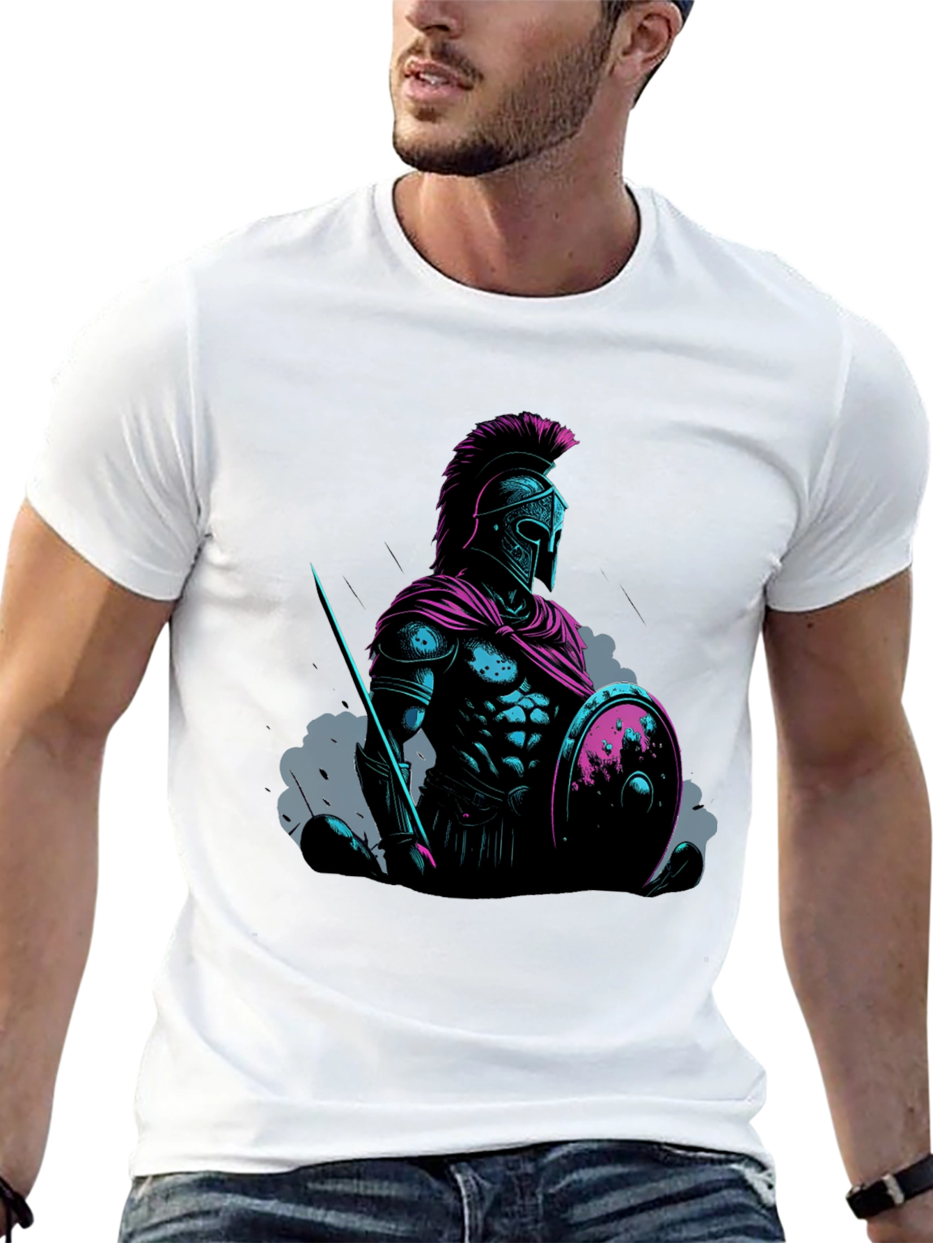 Spartan Warrior Graphic Tee - Black