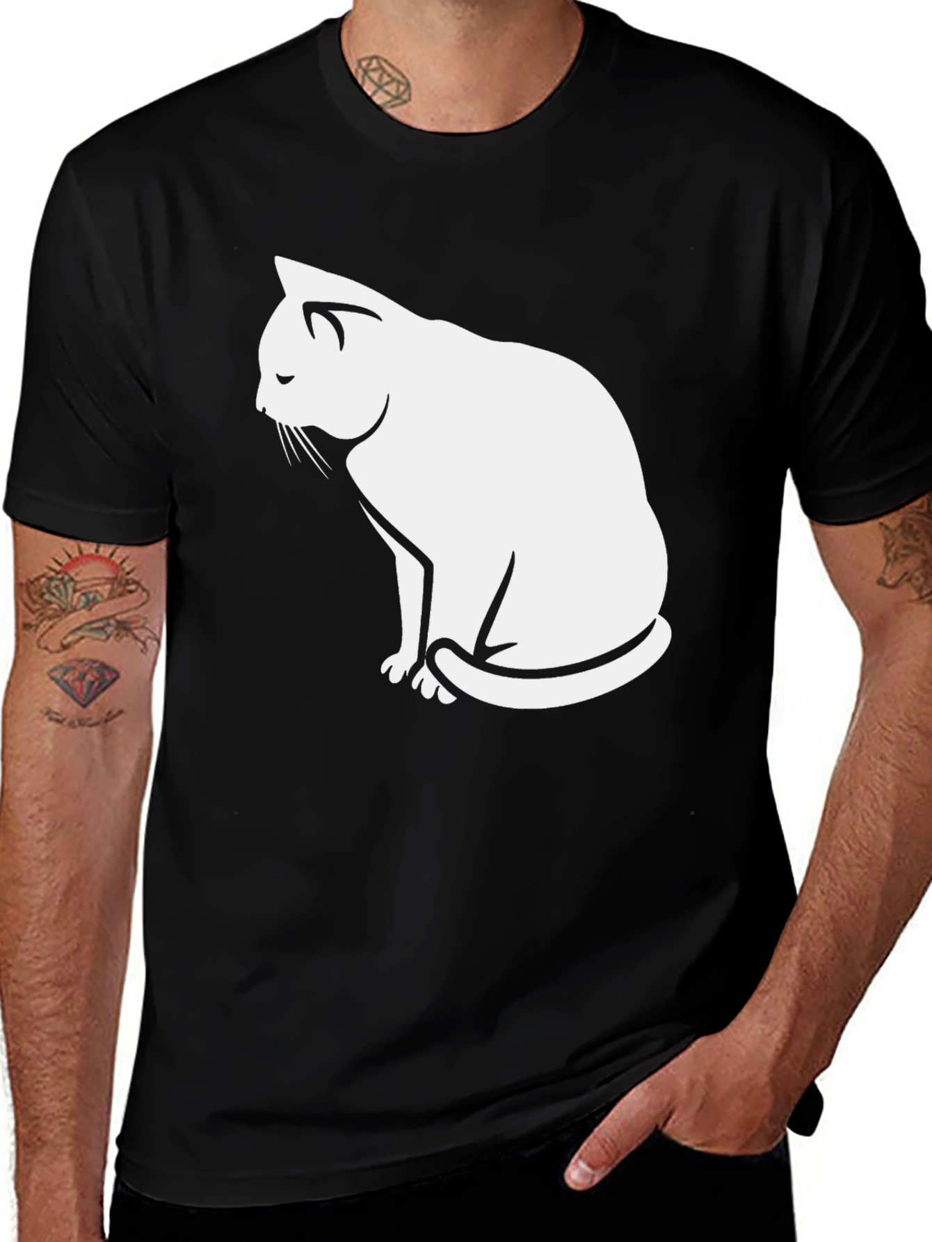 Black Cat Silhouette T-Shirt