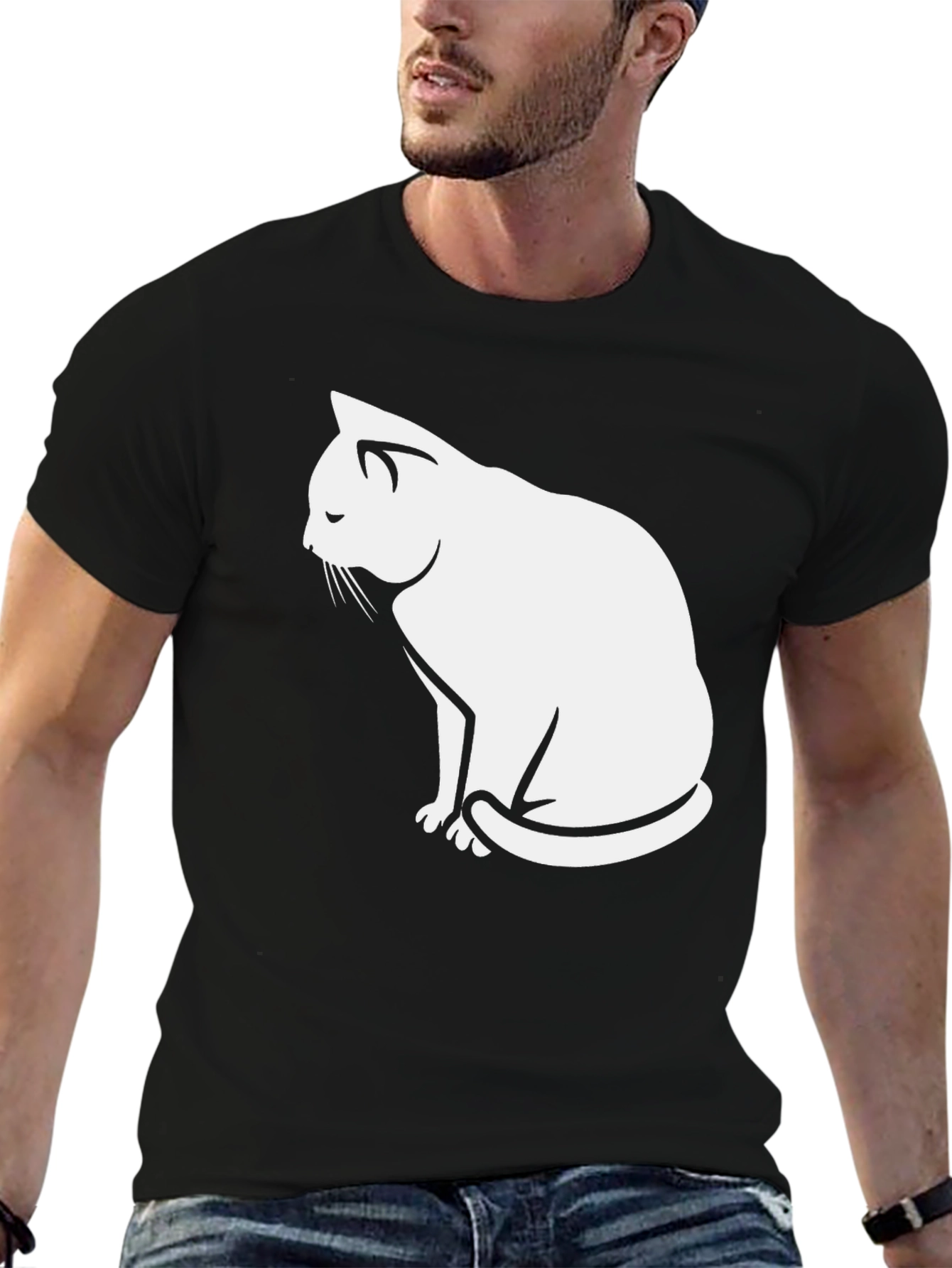 Black Cat Silhouette T-Shirt