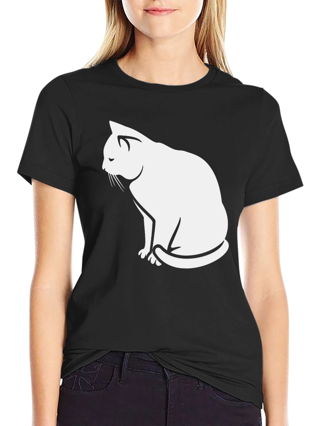 Black Cat Silhouette T-Shirt