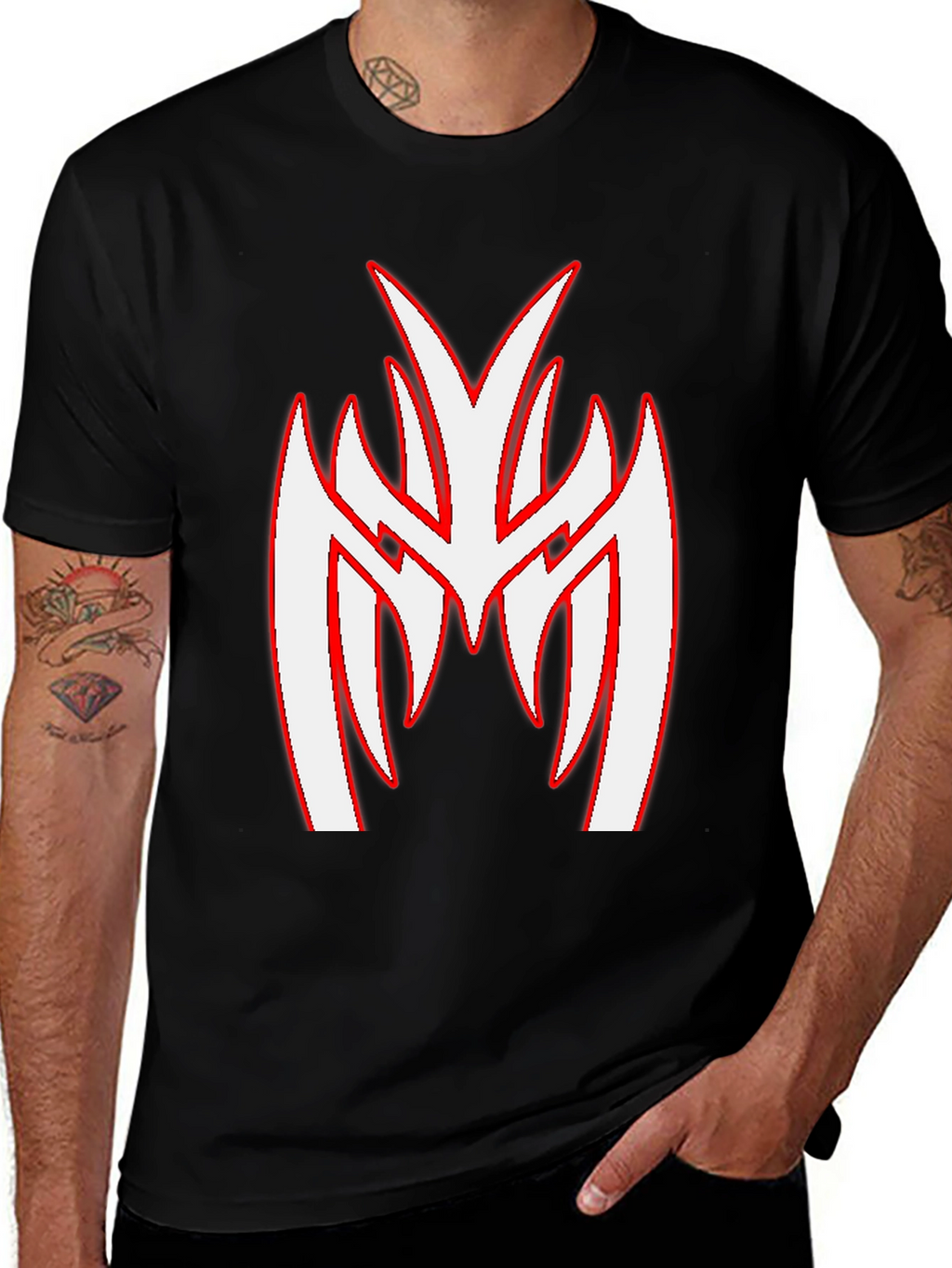 Black T-Shirt with Unique Graphic Print