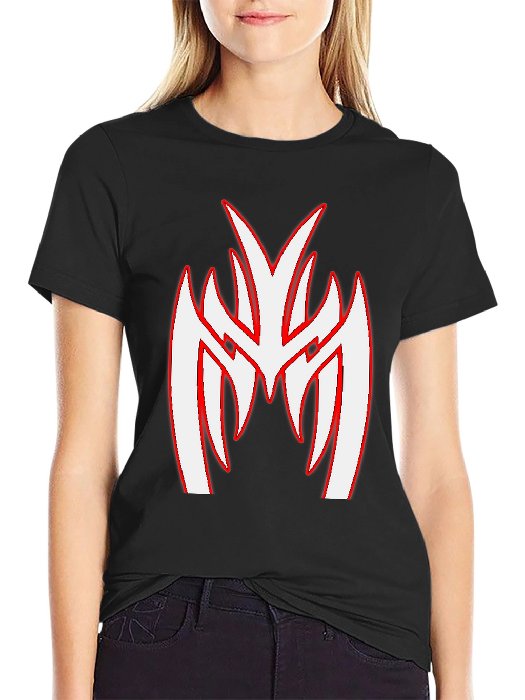 Black T-Shirt with Unique Graphic Print