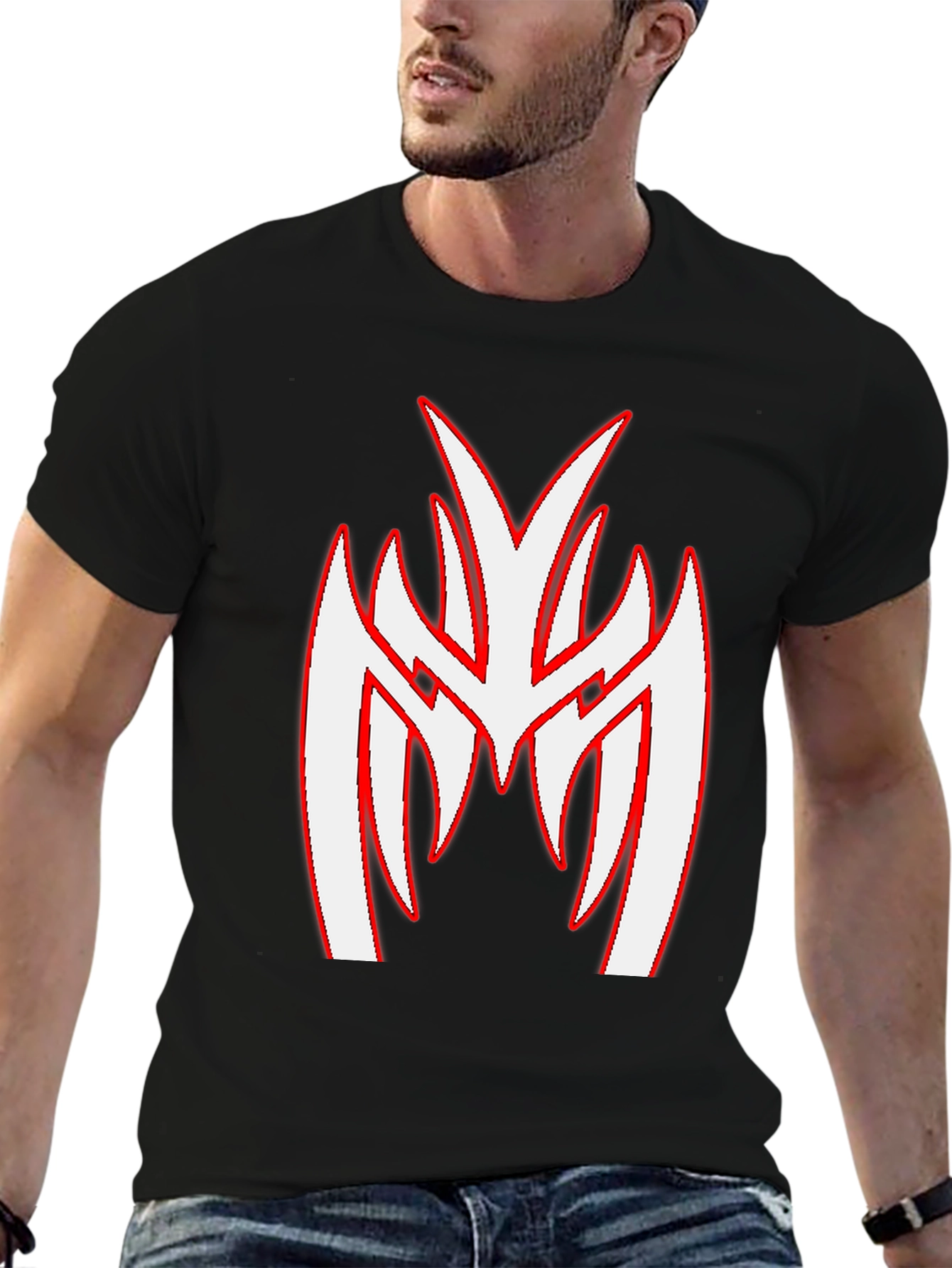 Black T-Shirt with Unique Graphic Print