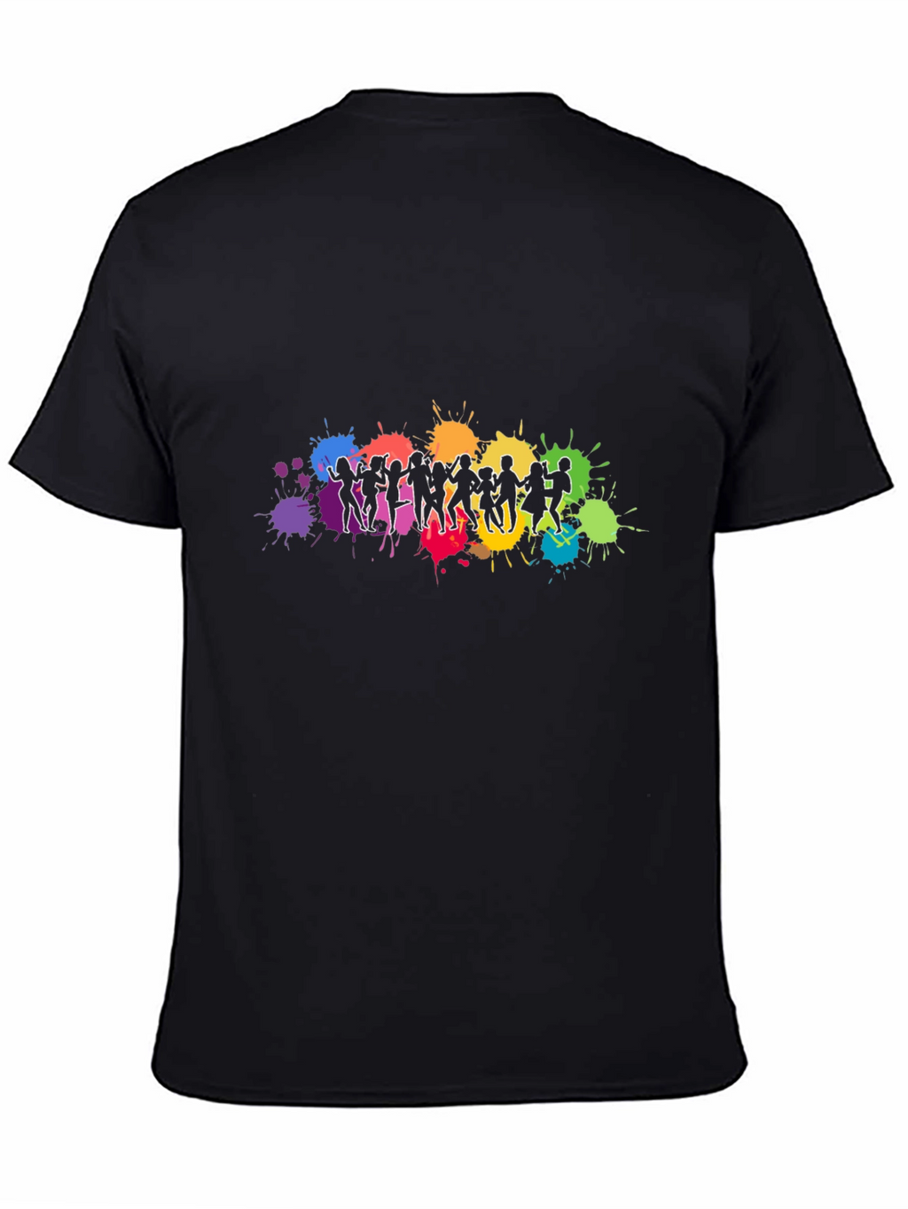 Vibrant Dancing Silhouettes Graphic Black T-Shirt