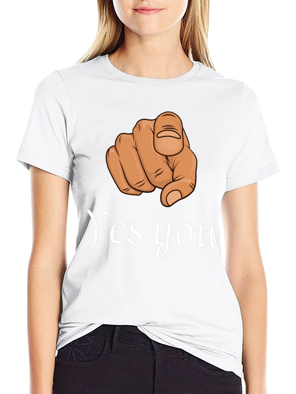 Yes You Pointing Finger Graphic T-Shirt