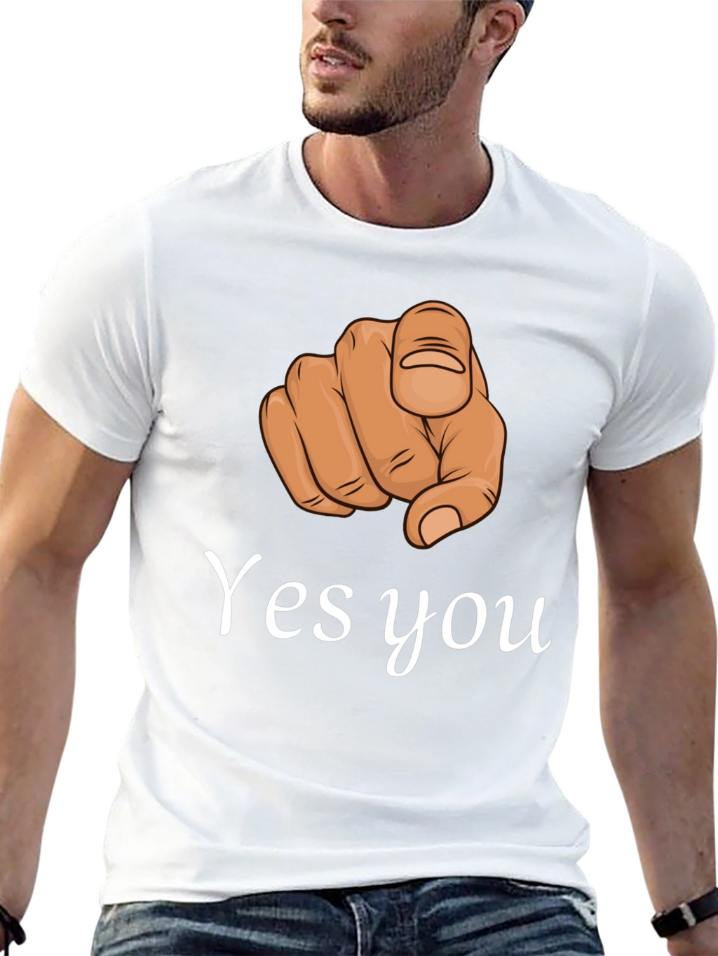 Yes You Pointing Finger Graphic T-Shirt