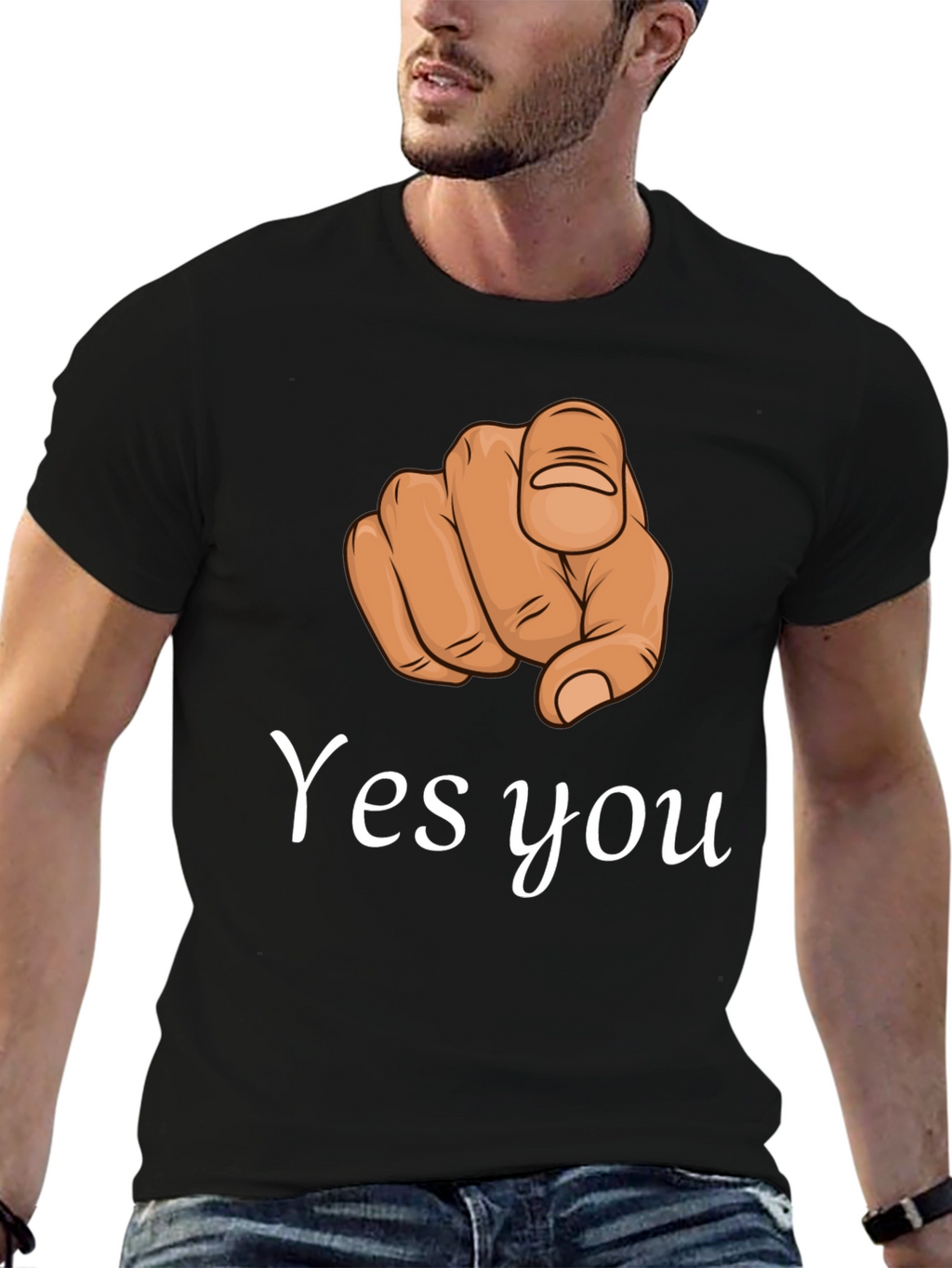 Yes You Pointing Finger Graphic T-Shirt