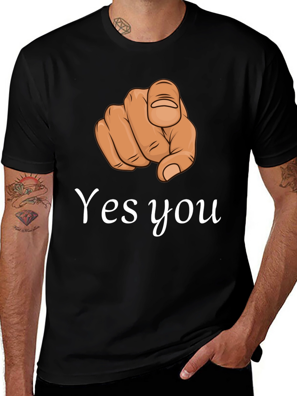 Yes You Pointing Finger Graphic T-Shirt