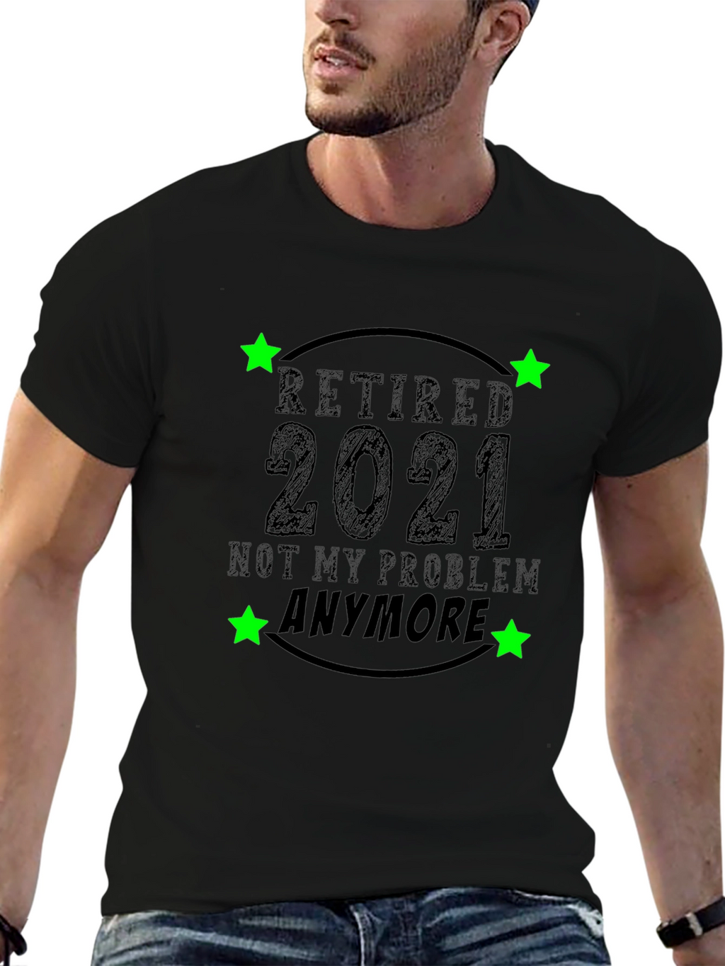 Retired 2021 Funny Black T-Shirt