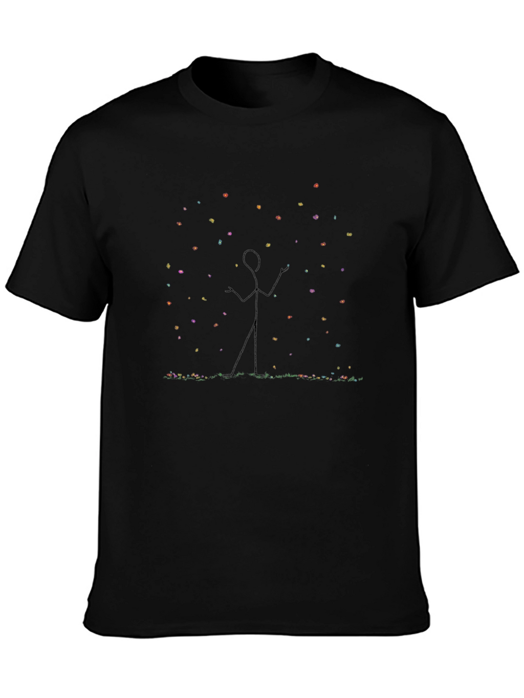 Stick Figure Light Show Black Tee