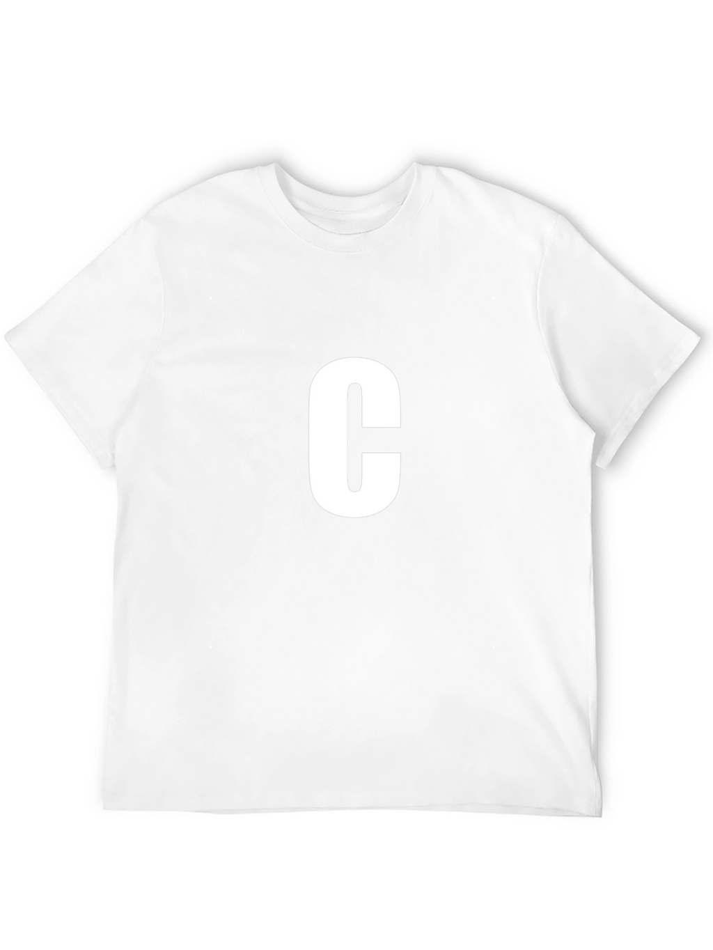 Letter C Black T-Shirt - Casual Cotton Tee