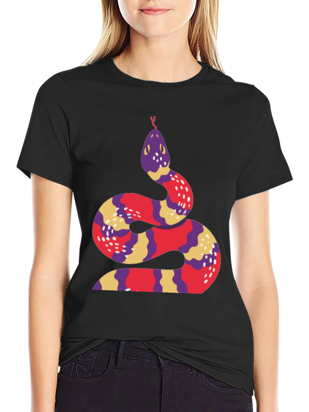Snake Graphic Tee - Stylish Crew Neck T-Shirt