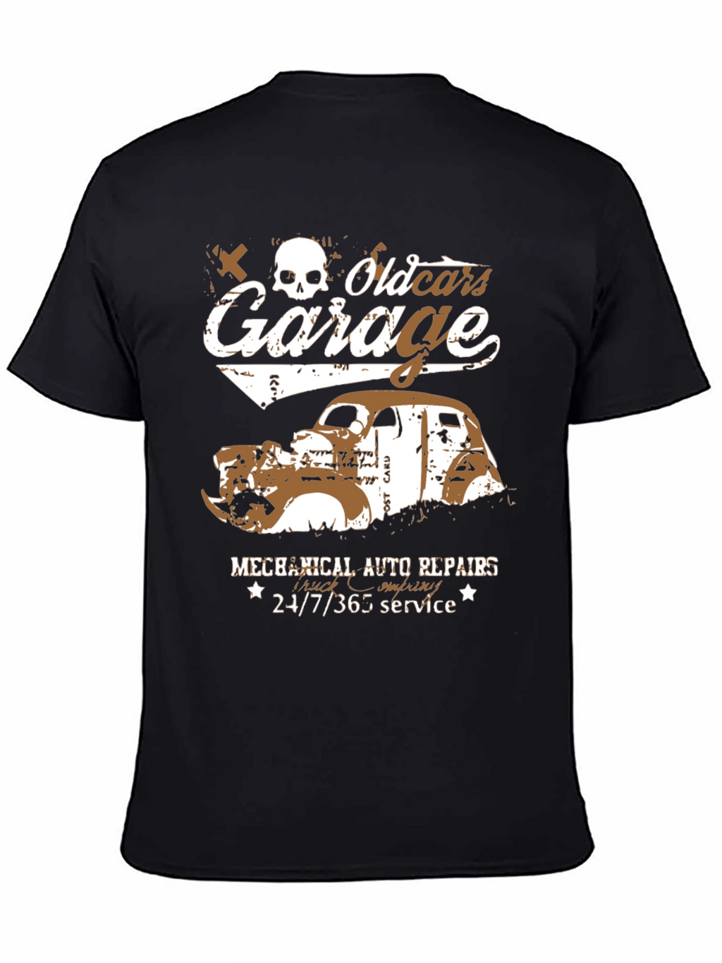 Old Cars Garage T-Shirt - Mechanical Auto Repairs