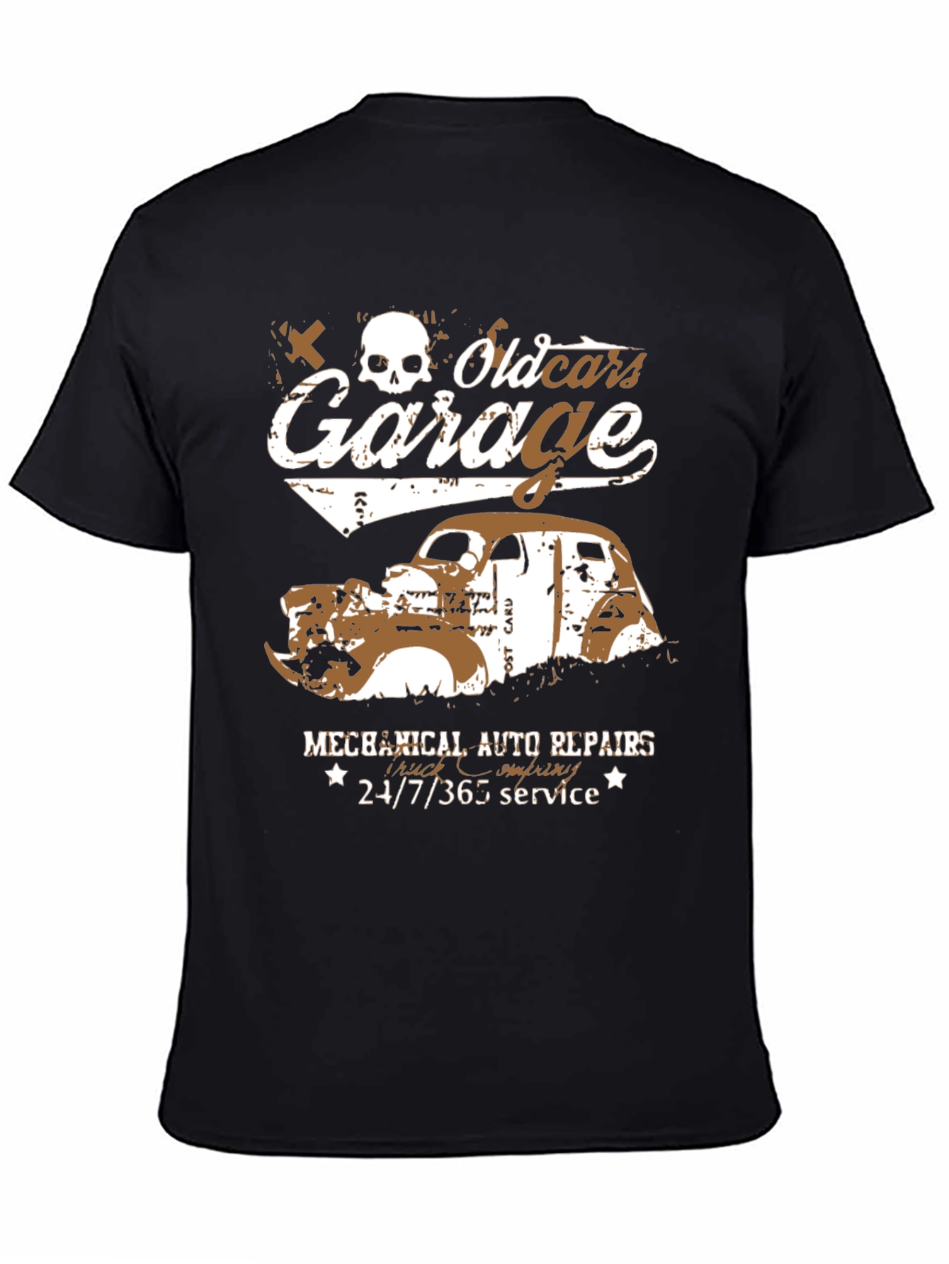 Old Cars Garage T-Shirt - Mechanical Auto Repairs