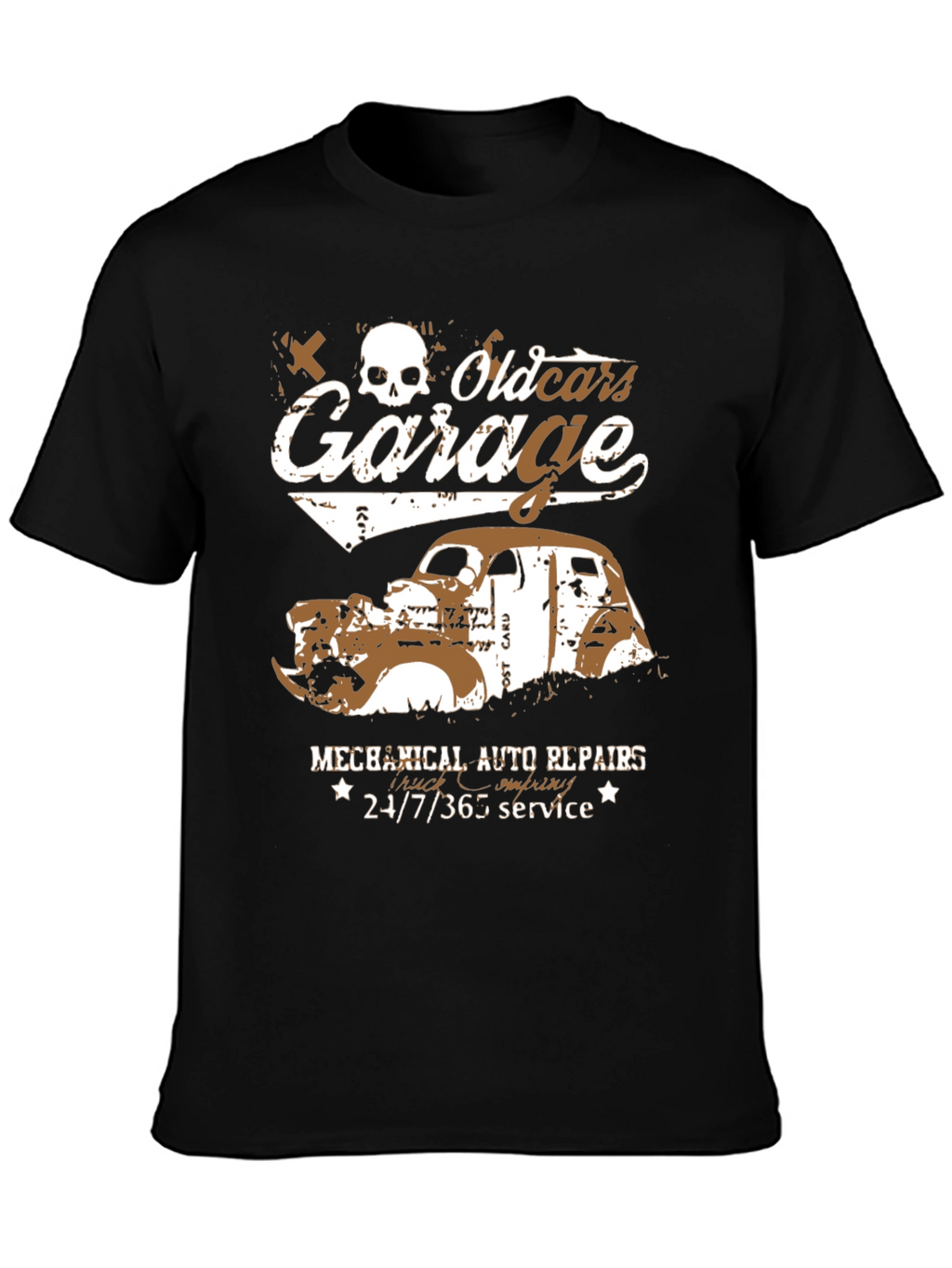 Old Cars Garage T-Shirt - Mechanical Auto Repairs