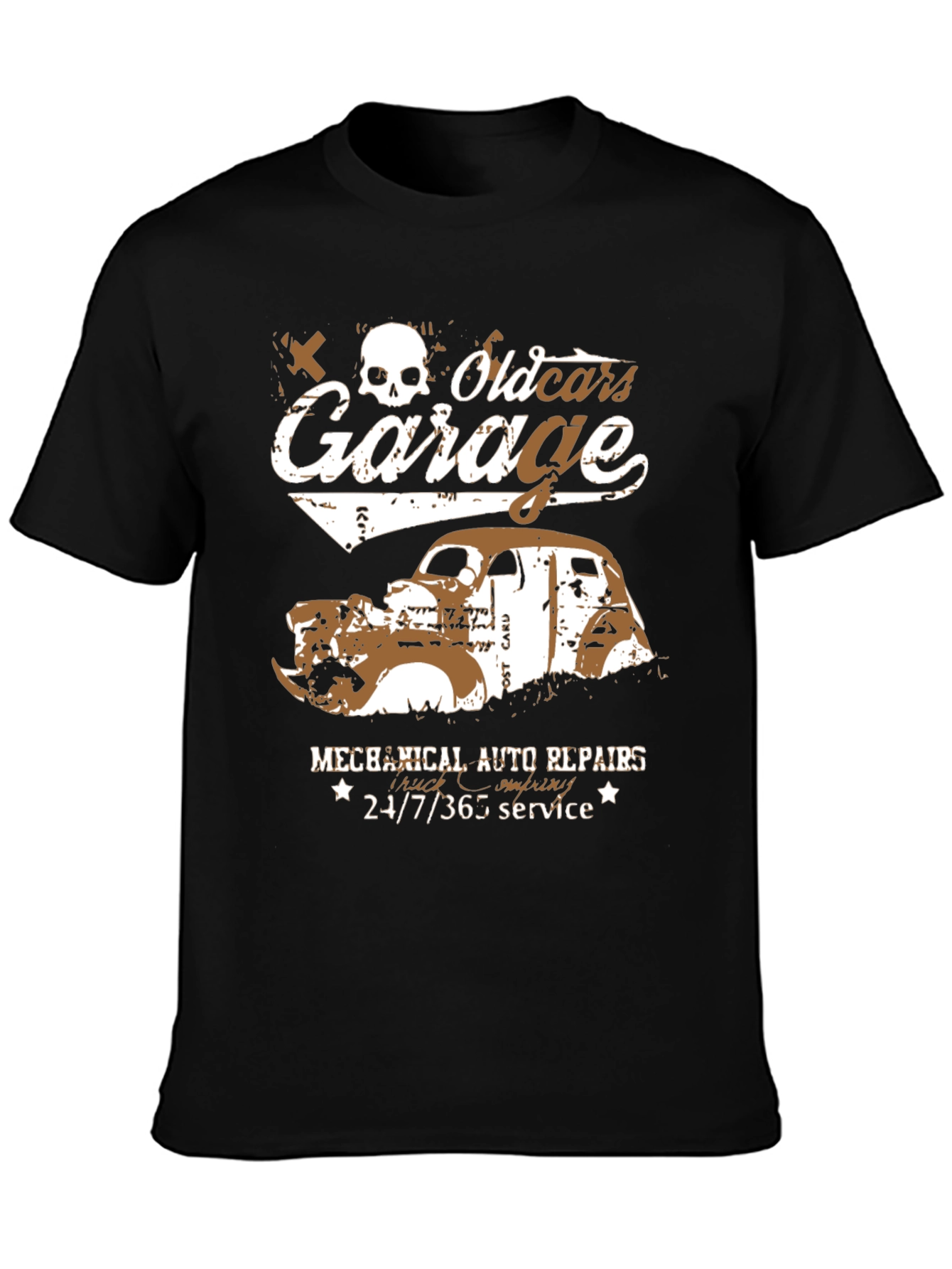 Old Cars Garage T-Shirt - Mechanical Auto Repairs