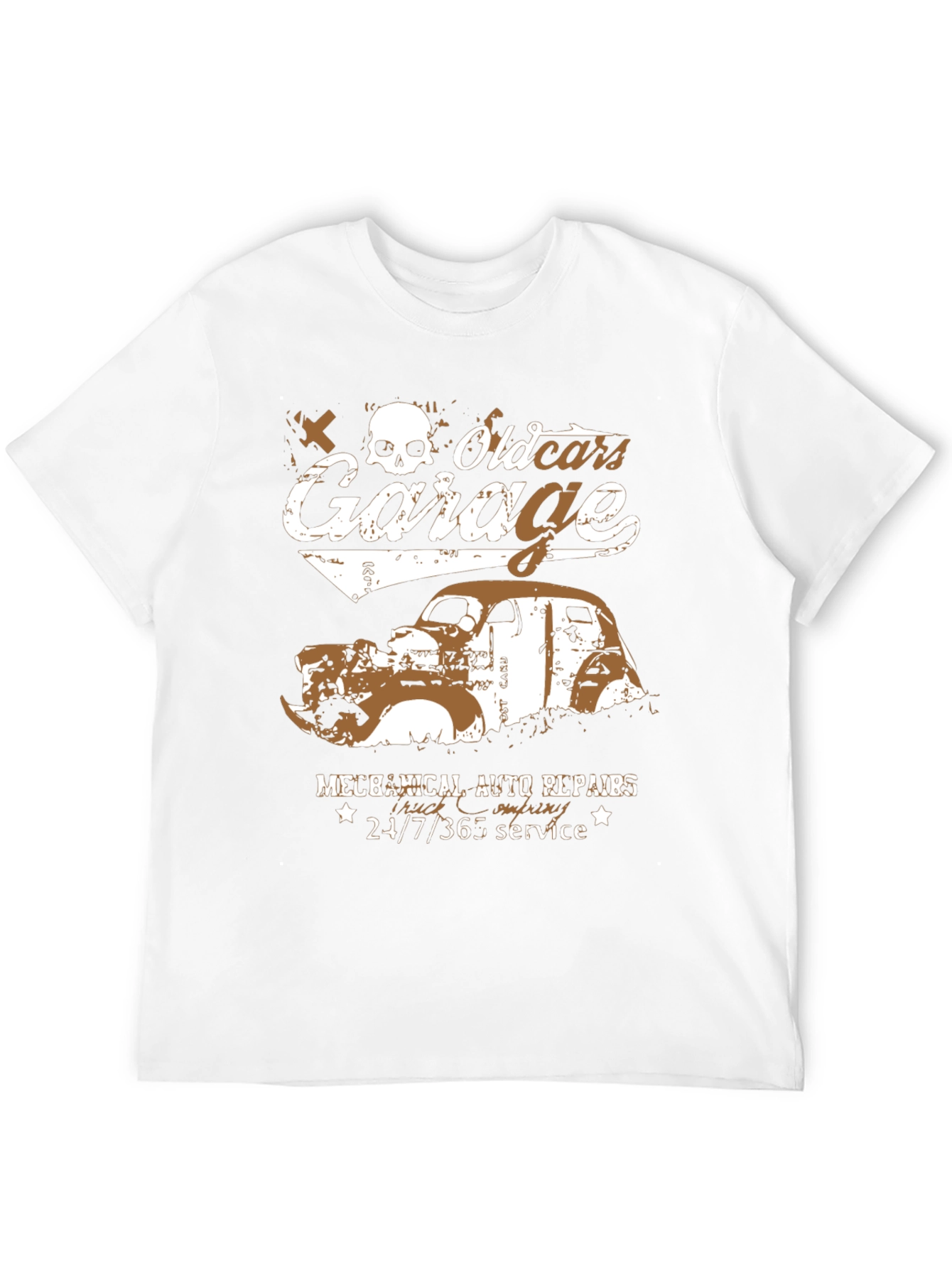 Old Cars Garage T-Shirt - Mechanical Auto Repairs