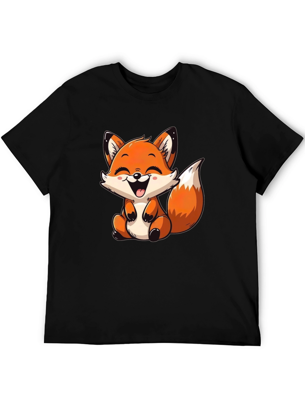 Cute Fox Graphic Tee - Unisex Black T-Shirt