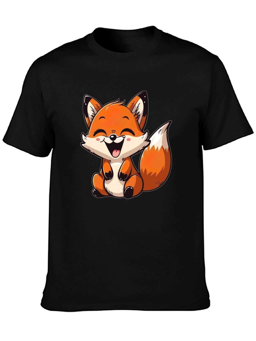 Cute Fox Graphic Tee - Unisex Black T-Shirt