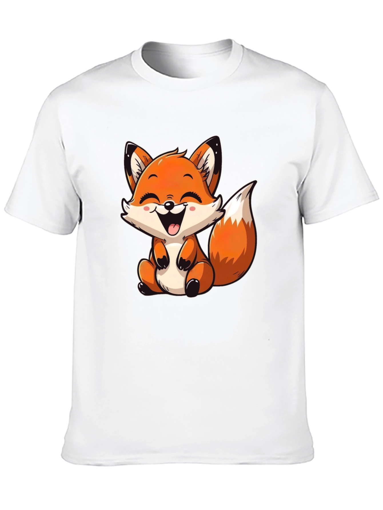 Cute Fox Graphic Tee - Unisex Black T-Shirt