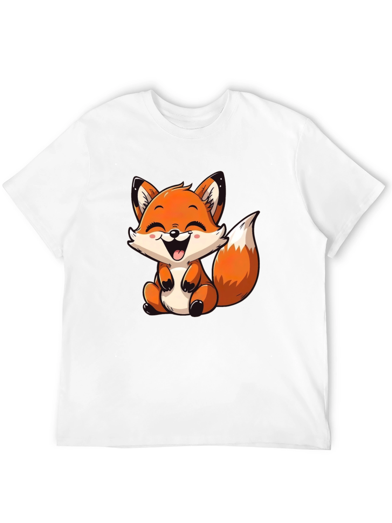 Cute Fox Graphic Tee - Unisex Black T-Shirt