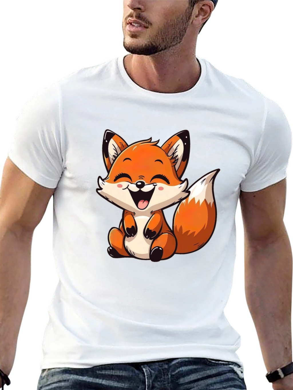 Cute Fox Graphic Tee - Unisex Black T-Shirt