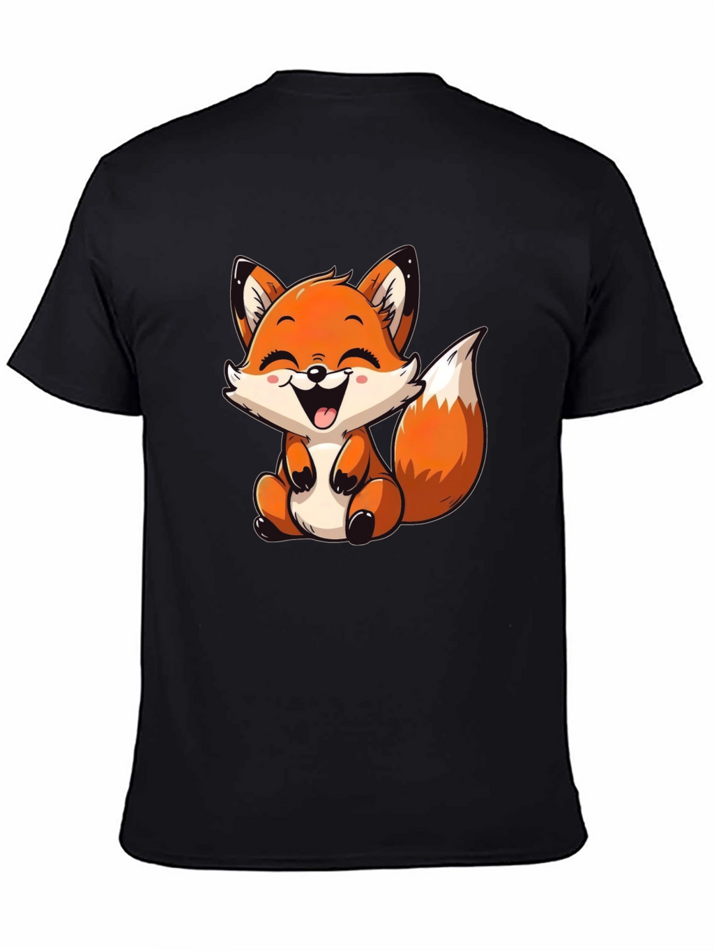 Cute Fox Graphic Tee - Unisex Black T-Shirt