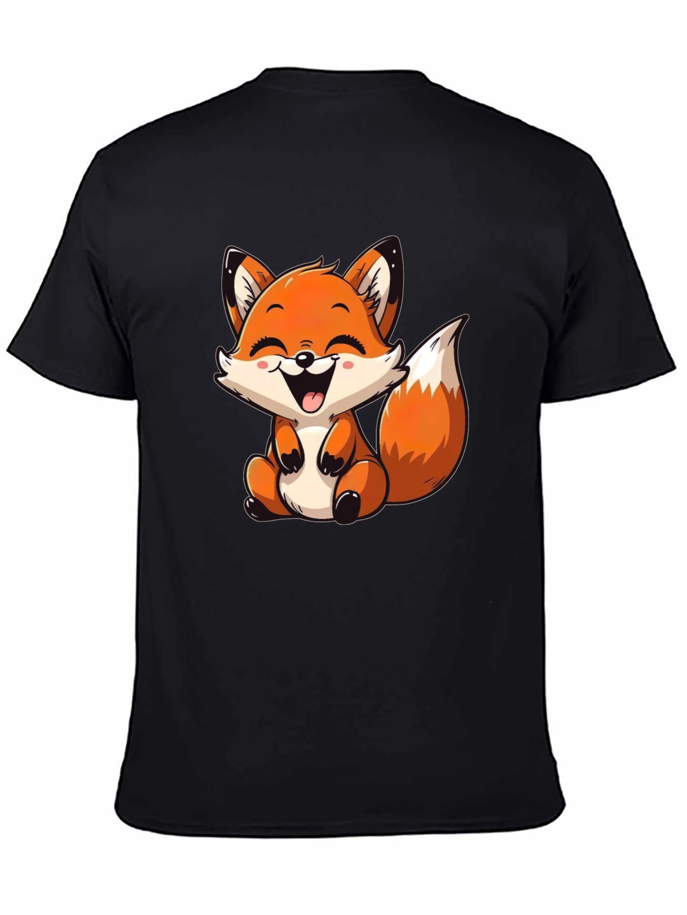 Cute Fox Graphic Tee - Unisex Black T-Shirt