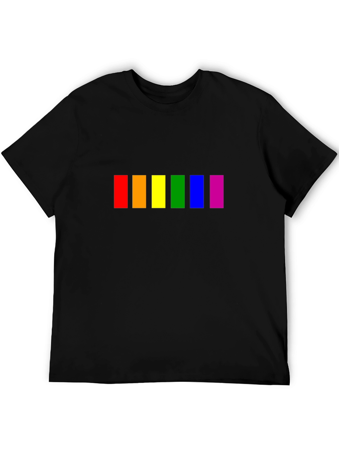Pride Rainbow Stripe Graphic Tee - Soft Cotton Comfort