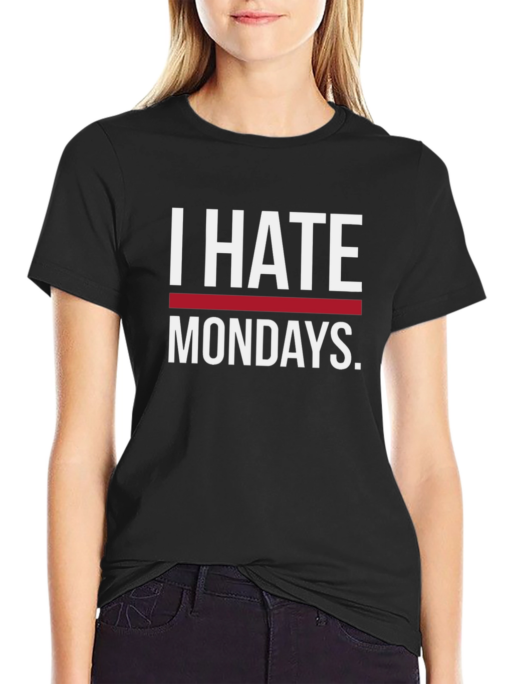 I Hate Mondays Graphic Tee - Black Casual T-Shirt