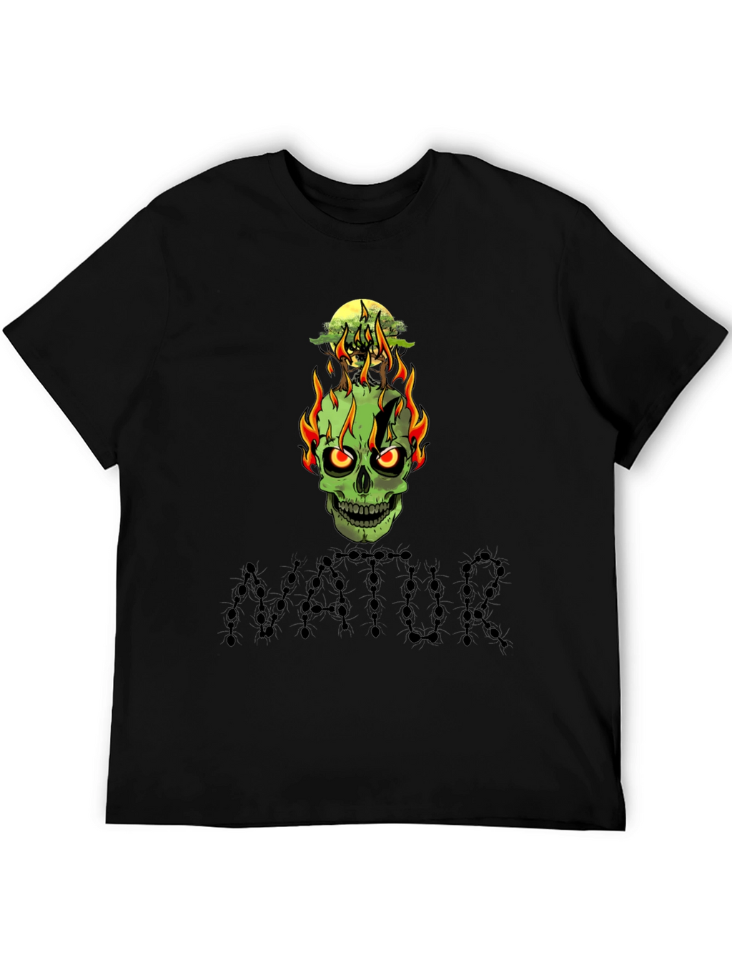 Skull Graphic Tee -  Natur Black T-Shirt