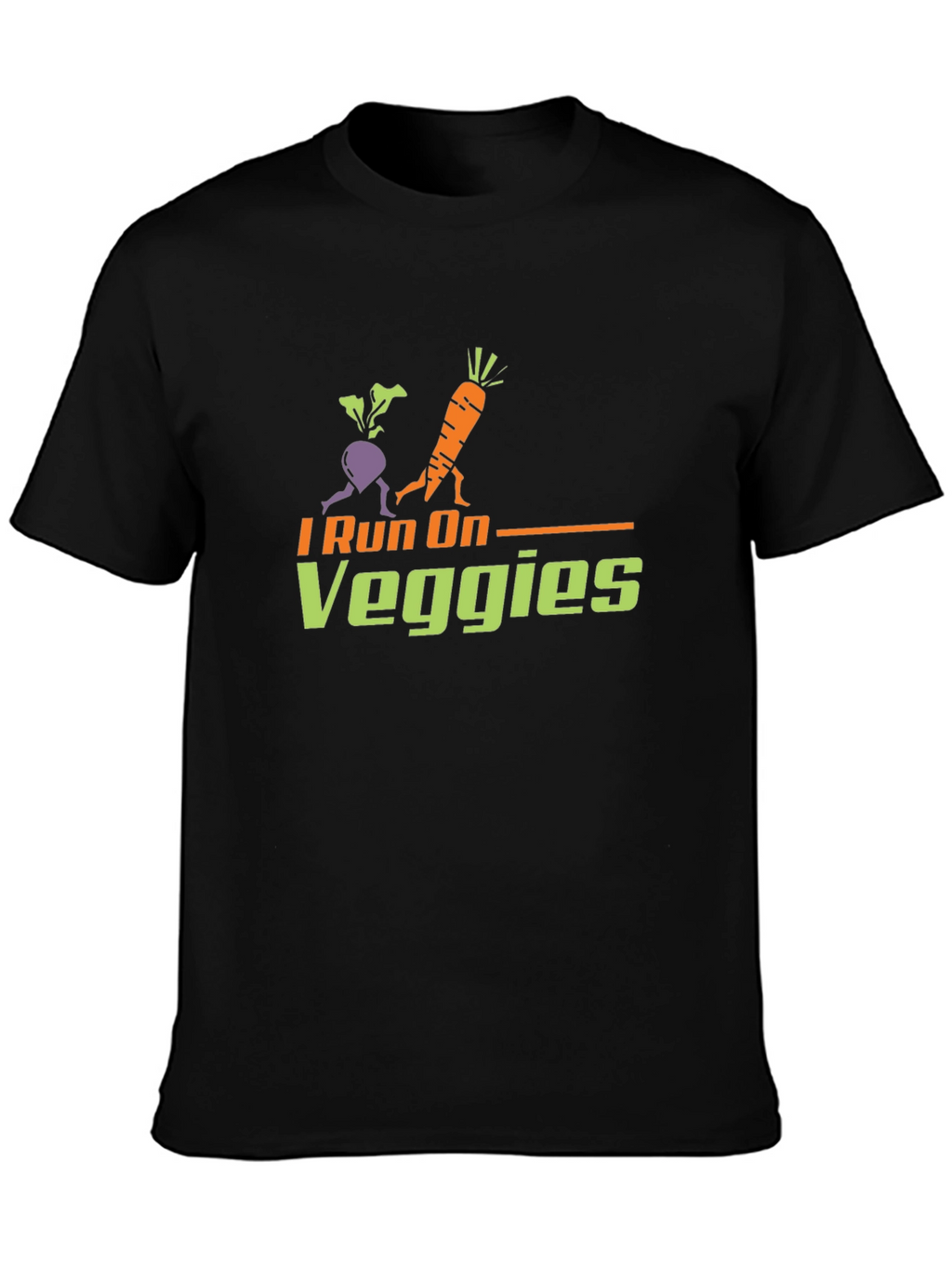 I Run On Veggies T-Shirt - Vegan Fitness Tee