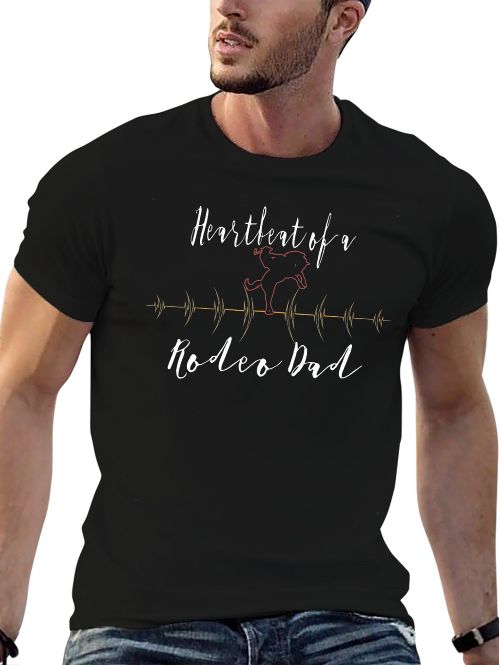 Rodeo Dad Heartbeat Graphic Tee