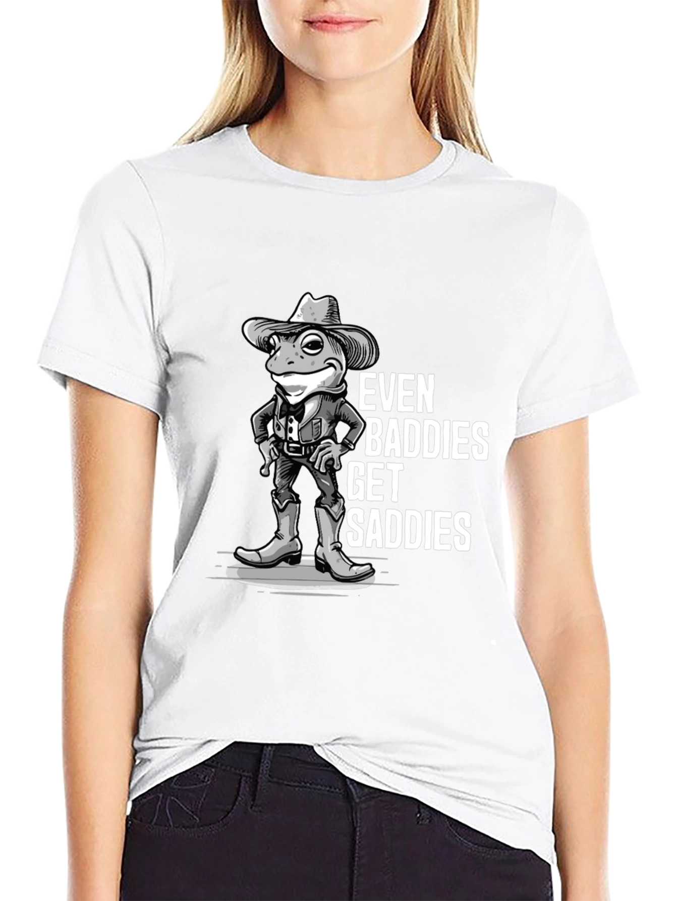 Even Baddies Get Saddies Frog Graphic T-Shirt