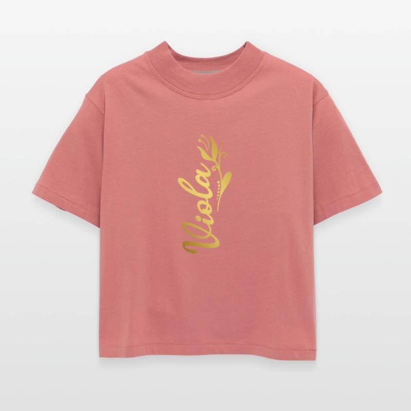 Viola Name Faux Gold Tulip Flourish