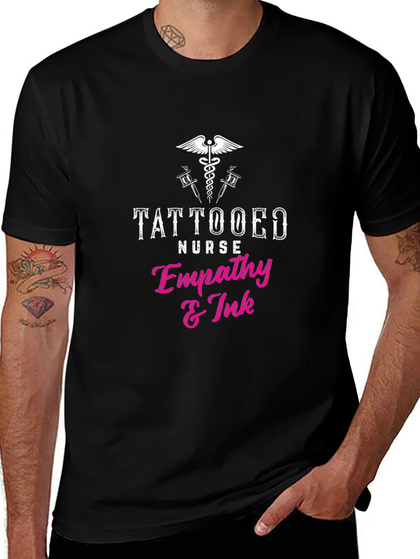 Tattooed Nurse Empathy & Ink Graphic T-Shirt