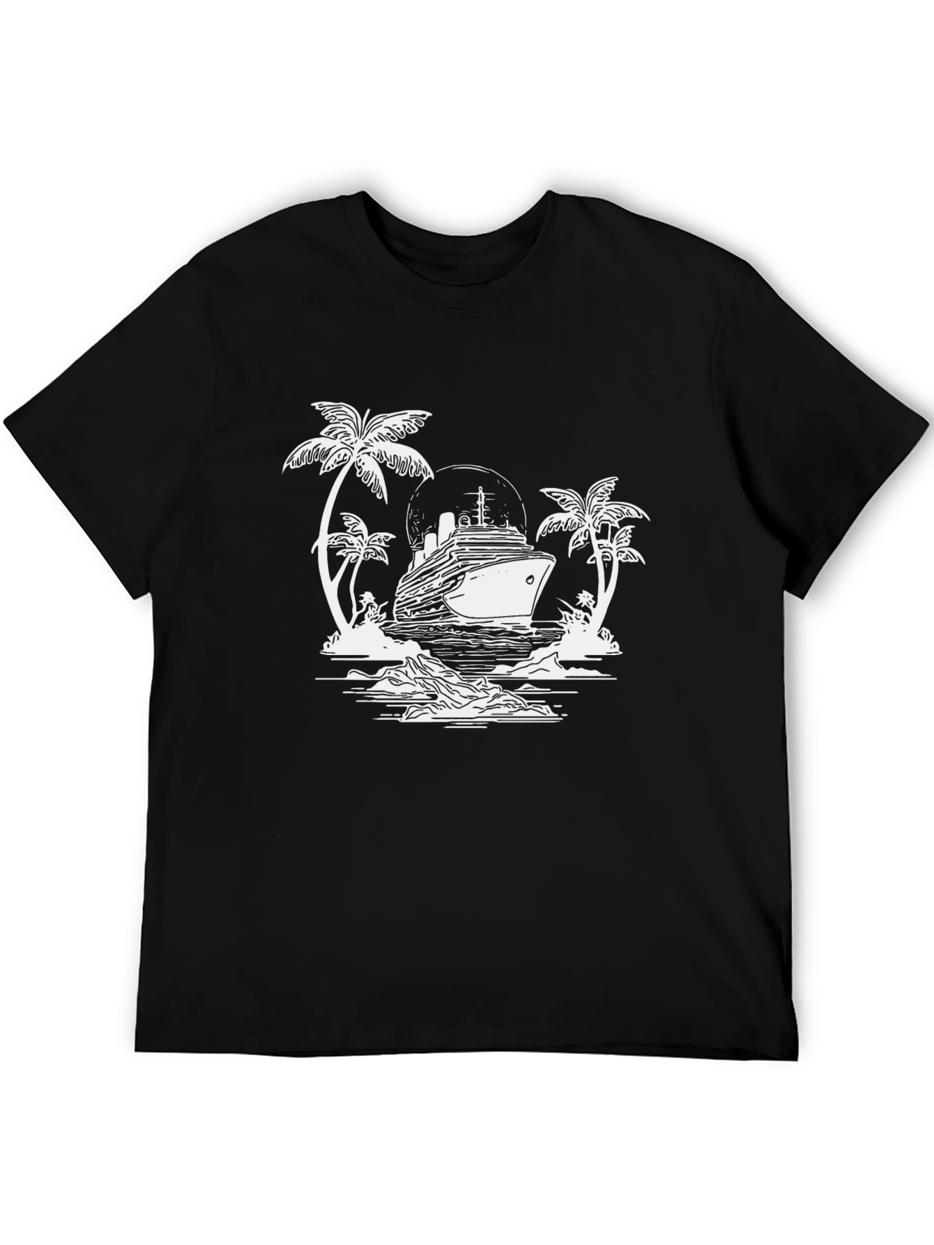 Cruise Ship Island Graphic Tee - Black
