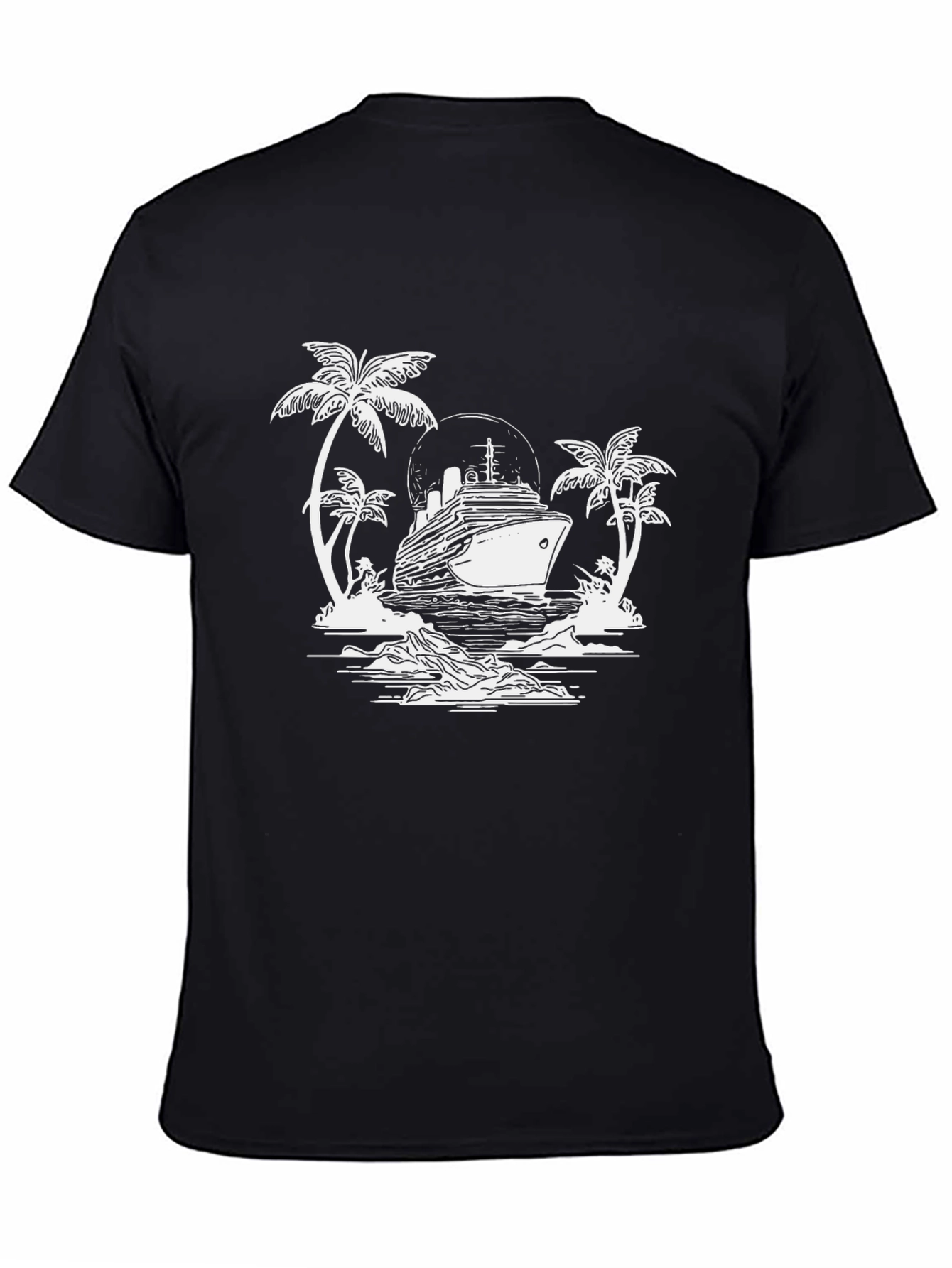 Cruise Ship Island Graphic Tee - Black