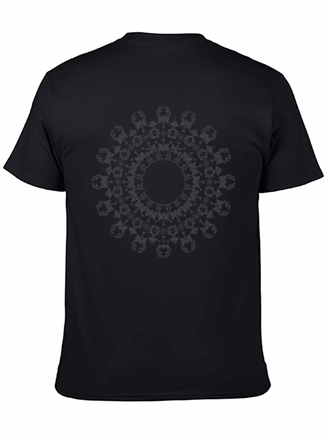Mens Black Mandala Graphic T-Shirt