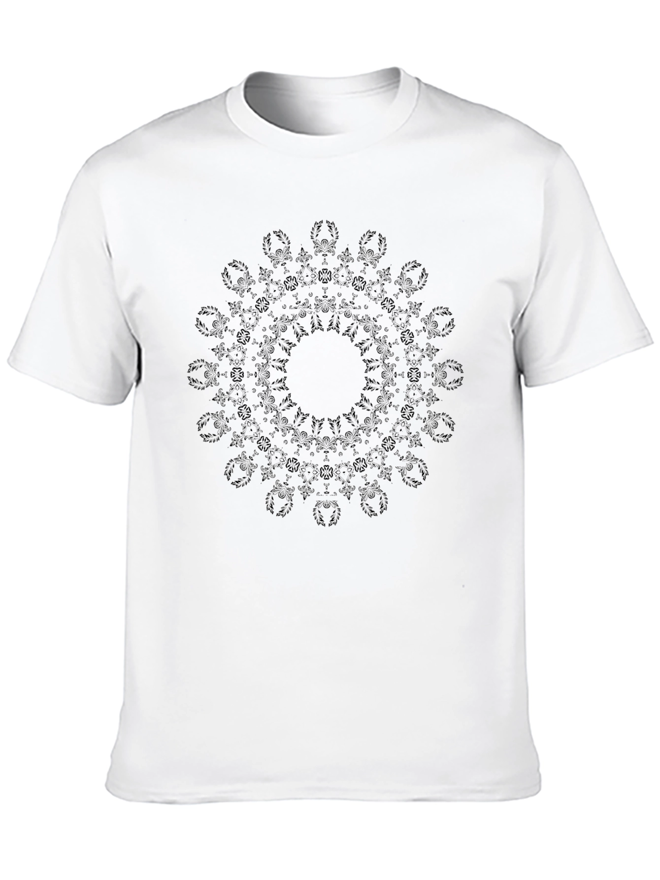 Mens Black Mandala Graphic T-Shirt