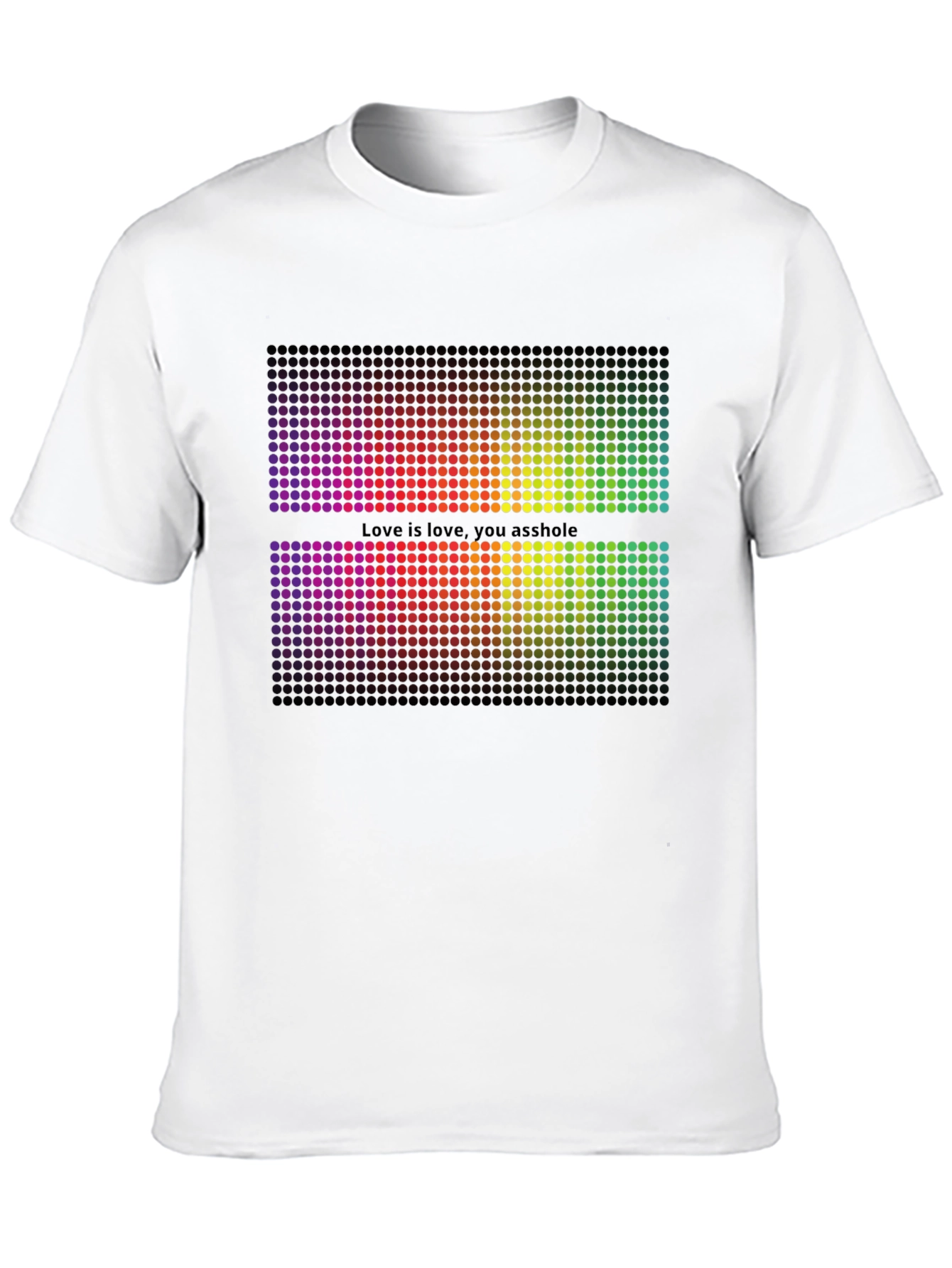 Rainbow Pixel Graphic Black T-Shirt